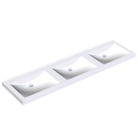 KWC QUADRO Umywalka potrójna z kompozytu mineralnego MIRANIT BIEL ALPEJSKA ANMW430