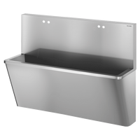 Umywalka chirurgiczna z wysoką tylną ścianką Inox 304 satynowy - 2 stanowiska - Design "Higiena +" Delabie 186200