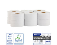 Papier toaletowy CLASSIC biały 19 cm dł180m 1W 12szt ECOLABEL Merida PKB204