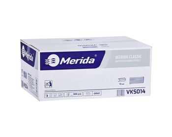 Merida VKS014 Ręczniki papierowe CLASSIC, szare, jednowarstwowe, 5000 szt.
