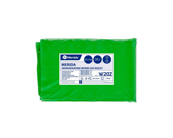 Merida W20Z Jednorazowe worki na śmieci MERIDA, 50 x 60 cm, poj 35 l, paczka 50 szt., ZIELONE, LDPE