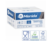 Ręczniki papierowe ZZ 24x21 Merida VKB201 3000 szt ECOLABEL Białe 1W Białe