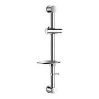 Chromowany drążek natryskowy Z mydelniczką i obręczą zapobiegającą opadaniu słuchawki Delabie 821