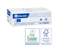 Papier toaletowy w listkach CLASSIC biały 1W karton 9000 szt ECOLABEL Merida PKB401