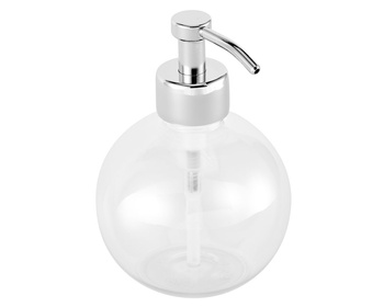 Merida DLV102 Dozownik mydła z pojemnikiem w kształcie kuli stojący, poj  150 ml, chromowany mosiądz