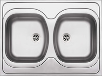 Zlewozmywak stalowy 2-komorowy - nakładany