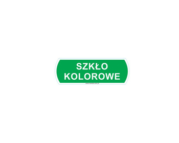 Merida DX669 NAKLEJKA NA KOSZE DO SEGREGACJI ODPADÓW "SZKŁO KOLOROWE", MAŁA, WYMIARY: 10 CM X 3,5 CM