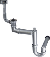 Syfon do zlewozmywaka stalowego 1-komorowego - odpływ 2"
