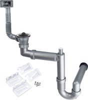 Syfon do zlewozmywaka stalowego nakładanego 1-komorowego - odpływ 2"