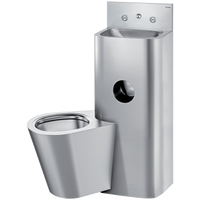 Moduł KOMPACT TC - Umywalka i WC wiszące Inox 304 satynowy - Montaż zaścienny - WC wiszące z lewej strony Delabie 166400