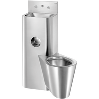 Moduł KOMPACT TC - Umywalka i WC wiszące Inox 304 satynowy - Montaż zaścienny - WC wiszące z prawej strony Delabie 166300