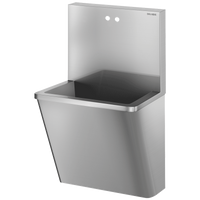 Umywalka chirurgiczna z wysoką tylną ścianką Inox 304 satynowy - 1 stanowisko - Design "Higiena +" Delabie 185200