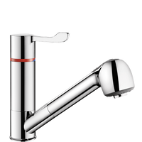 Sekwencyjna bateria termostatyczna z wyciąganą słuchawką Jednootworowa bateria termostatyczna z wyciąganą słuchawką Delabie H9612