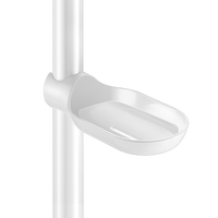 Mydelniczka na wcisk na suwaku do poręczy natryskowej Ø25 i Ø32 Biały Nylon Delabie 510120N