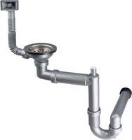 Syfon do zlewozmywaka stalowego 1-komorowego - odpływ 3.5"