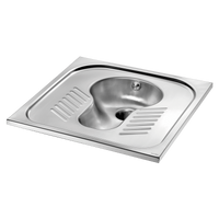 WC tureckie SHA 700 Inox 304 satynowy - Do zabudowy - Z syfonem Delabie 113620