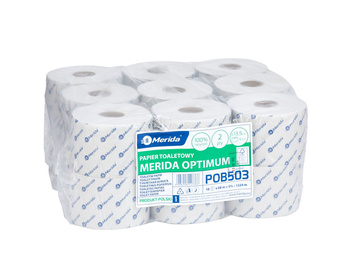 Merida POB503 Papier toaletowy OPTIMUM, biały, średnica 13,5 cm, długość 68 m, dwuwarstwowy, worek 18 szt.