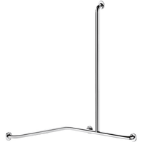 Narożna poręcz natryskowa z pionowym drążkiem Inox błyszczący Inox błyszczący UltraPolish model prawy Delabie 5481DP2