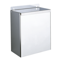Ścienny prostokątny pojemnik na odpady z pokrywą Inox 13 litrów Pojemnik z pokrywą na zużyte ręczniki papierowe i papier Delabie 462