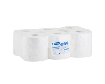 Merida PTB206 Papier toaletowy TOP, biały, średnica 19 cm, długość 120 m, dwuwarstwowy, zgrzewka 12 szt.