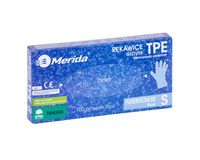 Rękawice elastomerowe TPE niebieskie rozmiar S op. 100 szt. Merida TRN506