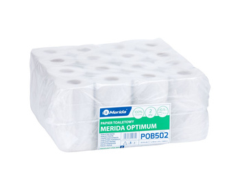 Merida POB502 Papier toaletowy OPTIMUM, biały, średnica 11 cm, długość 50 m, dwuwarstwowy, worek 32 szt.