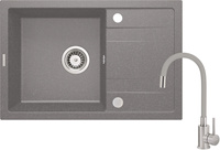 Zlewozmywak granitowy z baterią 1-komorowy z ociekaczem