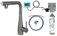 Bateria kuchenna z zestawem do filtracji wody z wyciąganą wylewką