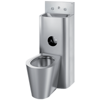 Moduł KOMPACT TC - Umywalka i WC stojące Inox 304 satynowy - Montaż zaścienny - WC stojące na środku Delabie 166800