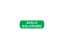 Merida DX669 NAKLEJKA NA KOSZE DO SEGREGACJI ODPADÓW "SZKŁO KOLOROWE", MAŁA, WYMIARY: 10 CM X 3,5 CM