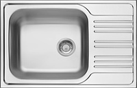 Zlewozmywak stalowy 1-komorowy z ociekaczem Deante