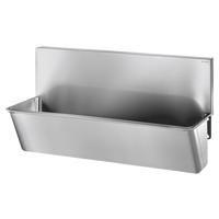 Umywalka chirurgiczna z wysoką tylną ścianką Inox 304 satynowy - 2 stanowiska Delabie 182000