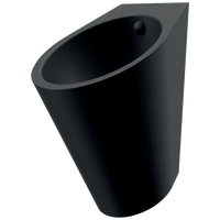 Designerski pisuar FINO Inox 304 czarny matowy - Zasilanie wody z tyłu Delabie 135710BK