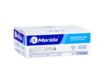 Merida VTE202 Ręczniki papierowe TOP SLIM, białe, dwuwarstwowe, 3000 szt.