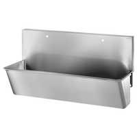 Umywalka chirurgiczna z wysoką tylną ścianką Inox 304 satynowy - 2 stanowiska Delabie 182100