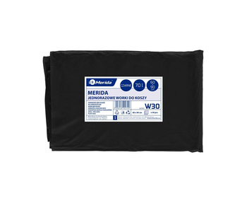 Merida W30 Jednorazowe worki na śmieci MERIDA, 60 x 90 cm, poj 70 l, paczka 50 szt., czarne, LDPE