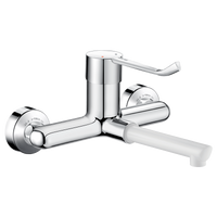 Ścienna bateria z regulatorem ciśnienia do umywalki Ścienna bateria mechaniczna z wylewką BIOCLIP Delabie 2610EP