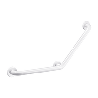 Poręcz kątowa 135° Basic satynowa 400x400 mm Inox epoksyd biały 3 punkty mocujące Delabie 35082W