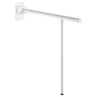 Poręcz uchylna Be-Line® z podporą - 650 mm Aluminium - Epoksyd: matowa biel Delabie 511962W