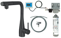 Bateria kuchenna z zestawem do filtracji wody z wyciąganą wylewką
