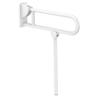 Uchylna poręcz łukowa z podporą antybakteryjny biały Nylon L. 650 mm Antybakteryjny Nylon NylonClean HR błyszczący biały Delabie 5162N