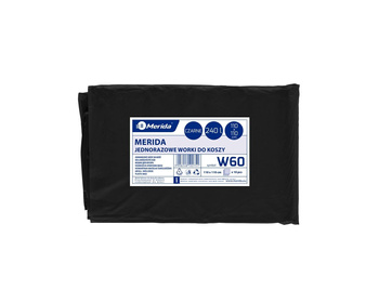 Merida W60 Jednorazowe worki na śmieci MERIDA, 110 x 110 cm, poj 240 l, paczka 10 szt., CZARNE, LDPE