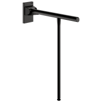 Poręcz uchylna Be-Line® z podporą - 650 mm Aluminium - Epoksyd: matowa czerń Delabie 511962BK