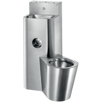 Moduł KOMPACT Woda ciepła/zimna - Umywalka i WC stojące Inox 304 satynowy - Montaż ścienny - WC stojące z prawej strony Delabie 161600