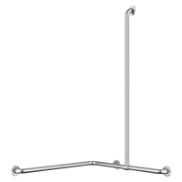 Narożna poręcz natryskowa z przesuwnym drążkiem pionowym Inox satynowy UltraSatin Delabie 5481S