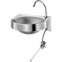 Umywalka GENOU z Inoxu Inox 304 satynowy - Uruchamiana kolanem Delabie 180330