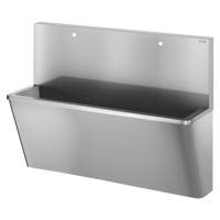 Umywalka chirurgiczna z wysoką tylną ścianką Inox 304 satynowy - 2 stanowiska - Design "Higiena +" Delabie 186100