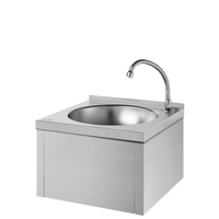 Umywalka mechaniczna SXS z Inoxu Inox 304 satynowy - Uruchamiana kolanem - Bez ścianki Delabie 182310