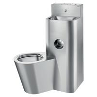 Moduł KOMPACT - Umywalka i WC stojące Inox 304 satynowy - Montaż ścienny - WC stojące z lewej strony Delabie 160700