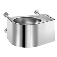 Umywalka odporna na wandalizm DUO S TC L Inox 304 satynowy - Wisząca z niewidocznym odpływem Delabie 160370